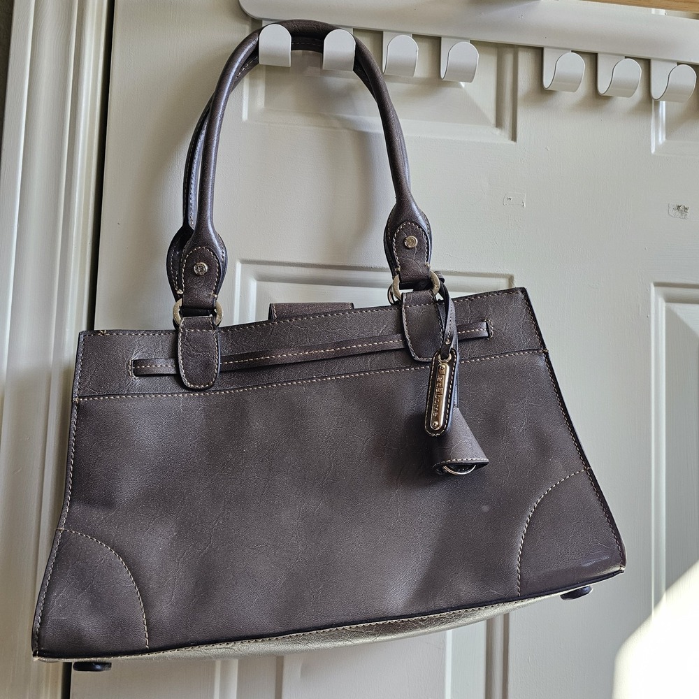 Liz Claiborne Polyvinyl taupe handbag. OS